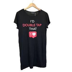 MINKPINK Jersey Sleep Tee 'I'd love to Tap that' Black Small NWT